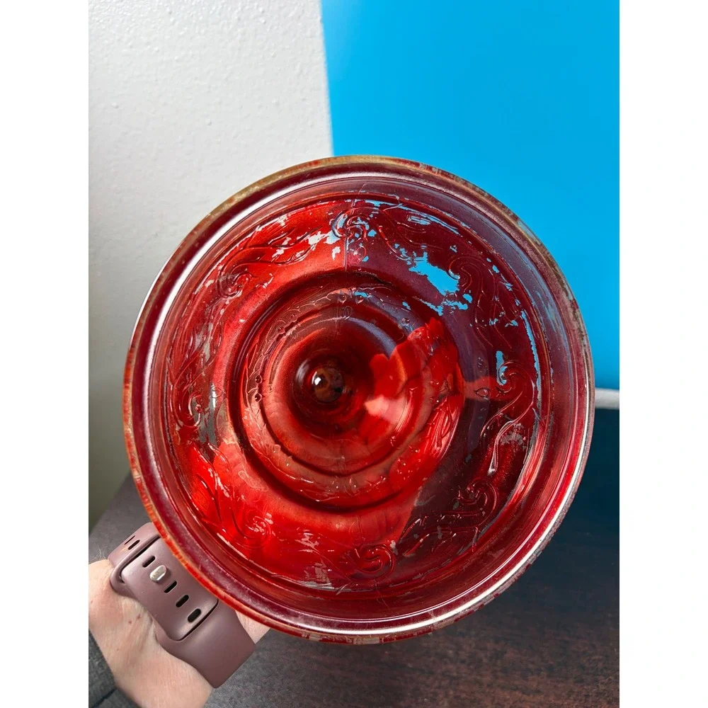 Antique Red Flash‎ Glass Hurricane Lamp